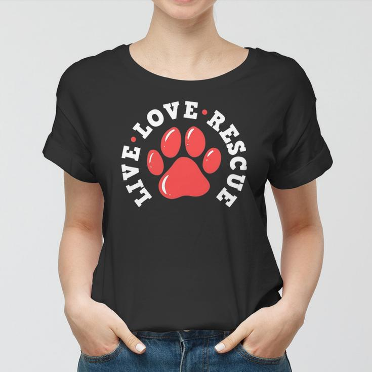 Dog Rescue Adopt Dog Paw Print Women T-shirt