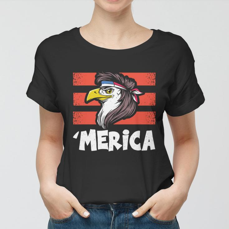 Eagle Mullet 4Th Of July 2021Gift Usa American Flag Merica Cool Gift Women T-shirt