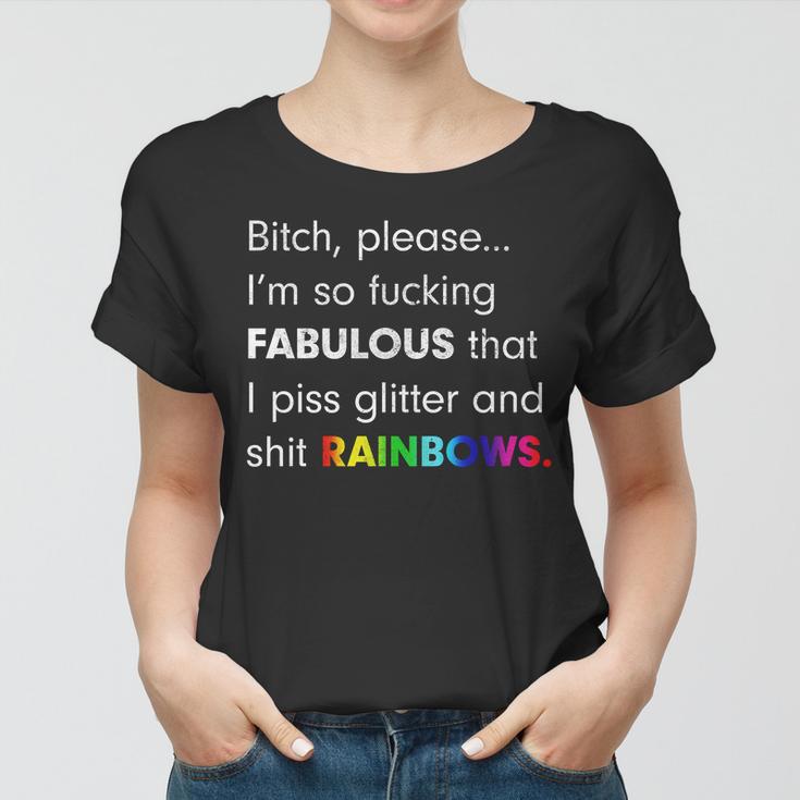 Fabulous Glitter And Rainbows Funny Gay Pride Tshirt Women T-shirt