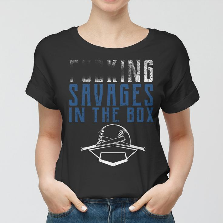 Faded Fn Savages In The Box Baseball Women T-shirt