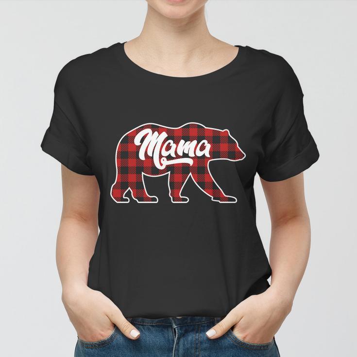 Family Christmas Matching Plaid Mama Bear Tshirt Women T-shirt