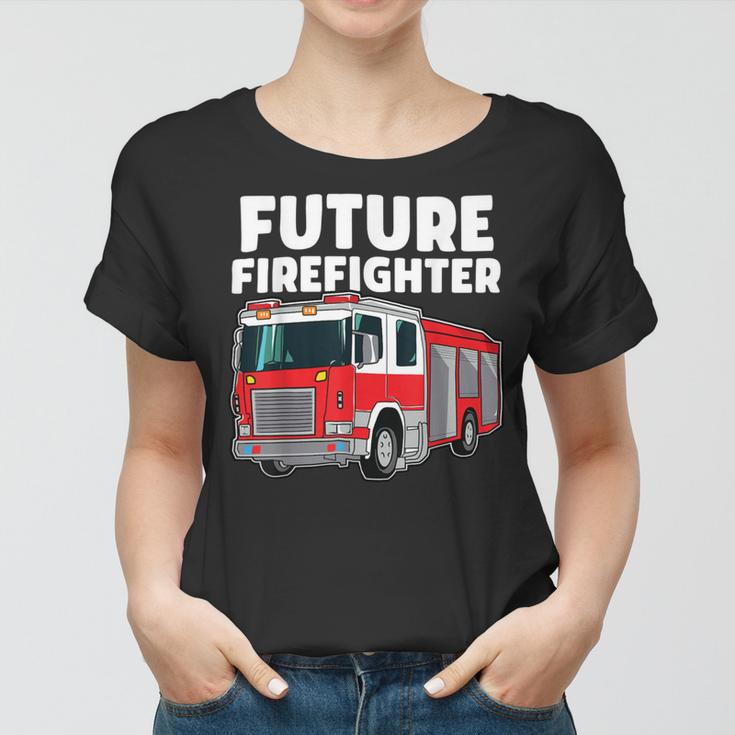 Firefighter Future Firefighter Fire Truck Theme Birthday Boy Women T-shirt