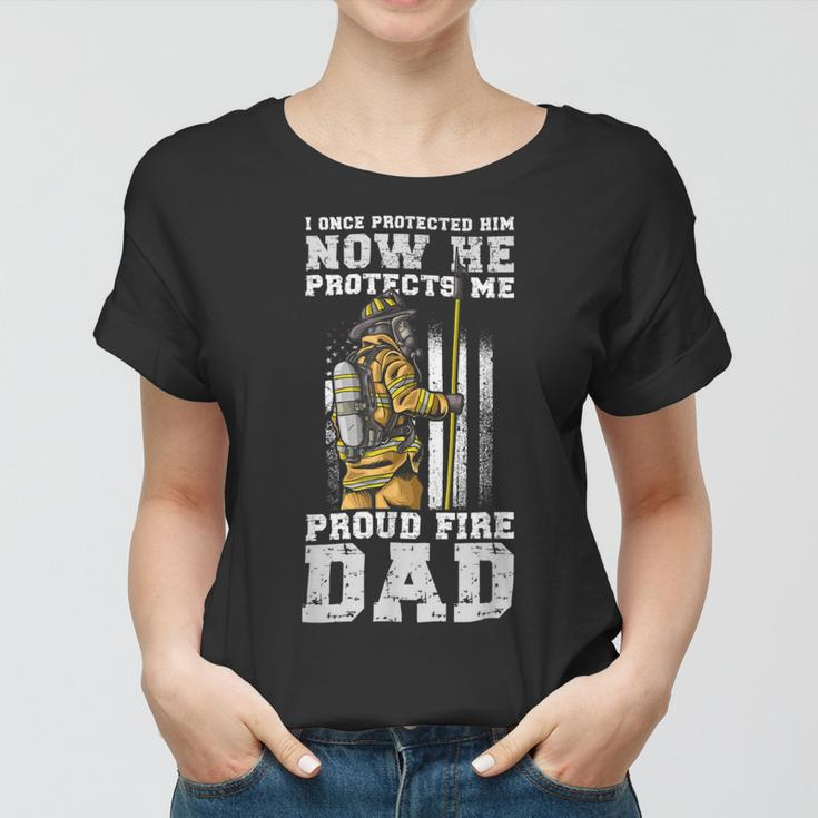 Firefighter Proud Fire Dad Firefighter Dad Of A Fireman Father V2 Women T-shirt
