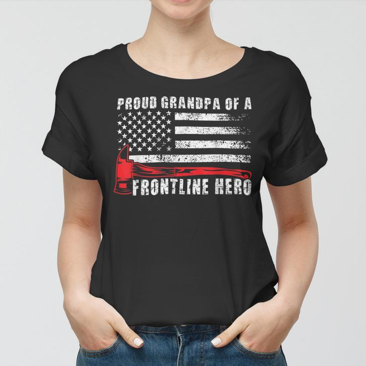 Firefighter Proud Firefighter Grandpa Of A Hero Fireman Grandpa V2 Women T-shirt