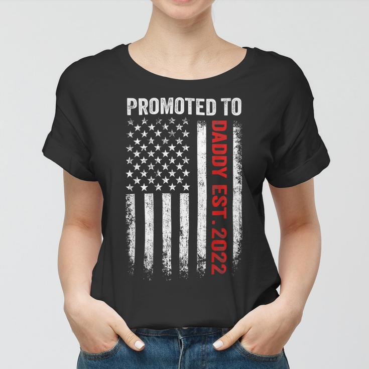 Firefighter Red Line Promoted To Daddy 2022 Firefighter Dad V2 Women T-shirt