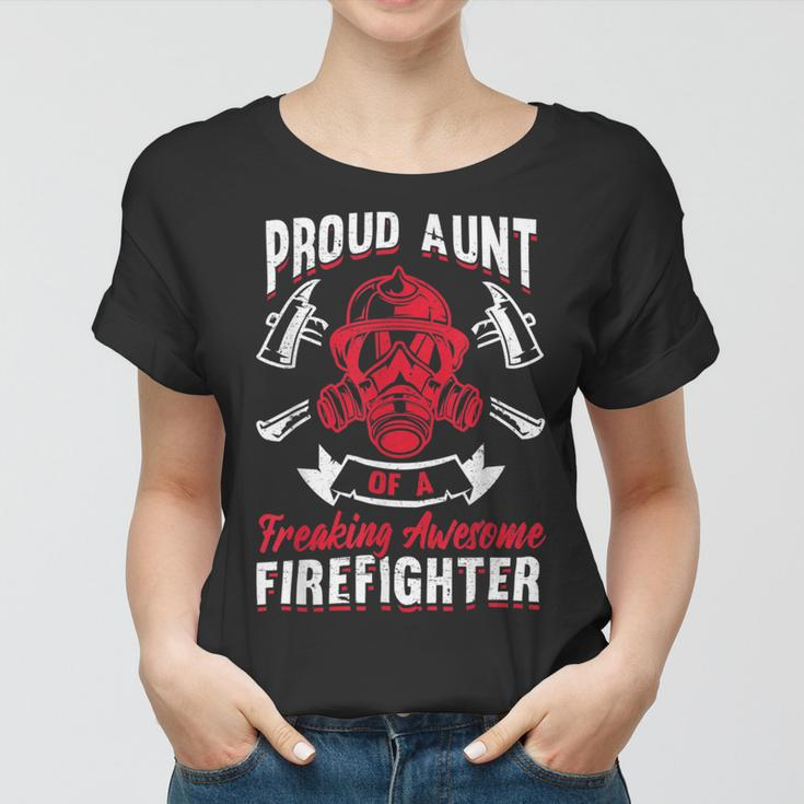 Firefighter Wildland Fireman Volunteer Firefighter Aunt Fire Department V2 Women T-shirt