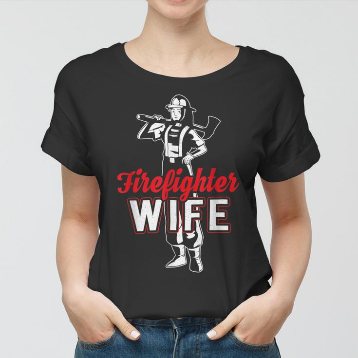 Firefighter Wildland Fireman Volunteer Firefighter Wife Fire Department_ V2 Women T-shirt