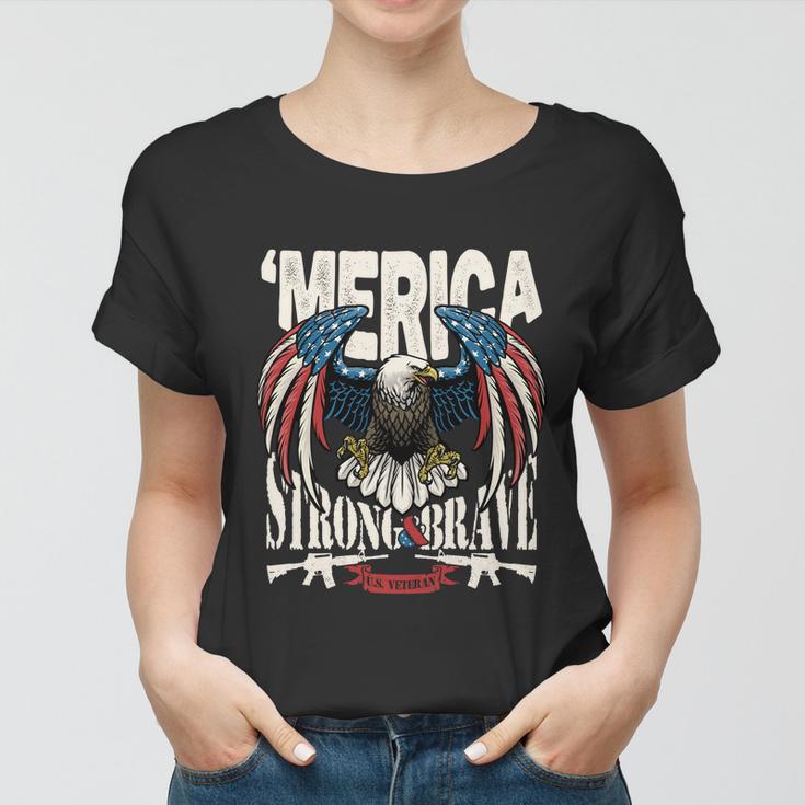 Funny 4Th Of July Usa Flag American Patriotic Eagle Gift Women T-shirt