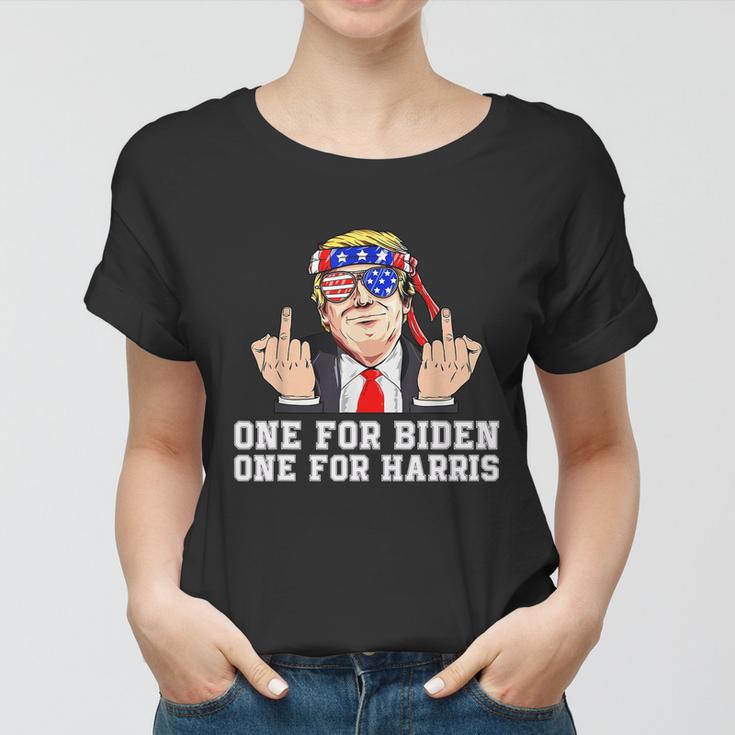 Funny Anti Biden Donald Trump Middle Finger Biden Harris America Republican Women T-shirt