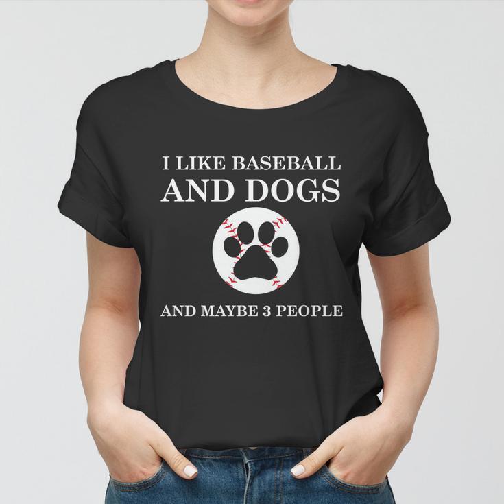 Funny Baseball Lover Funny Dog Lover Funny Baseball Dog Women T-shirt