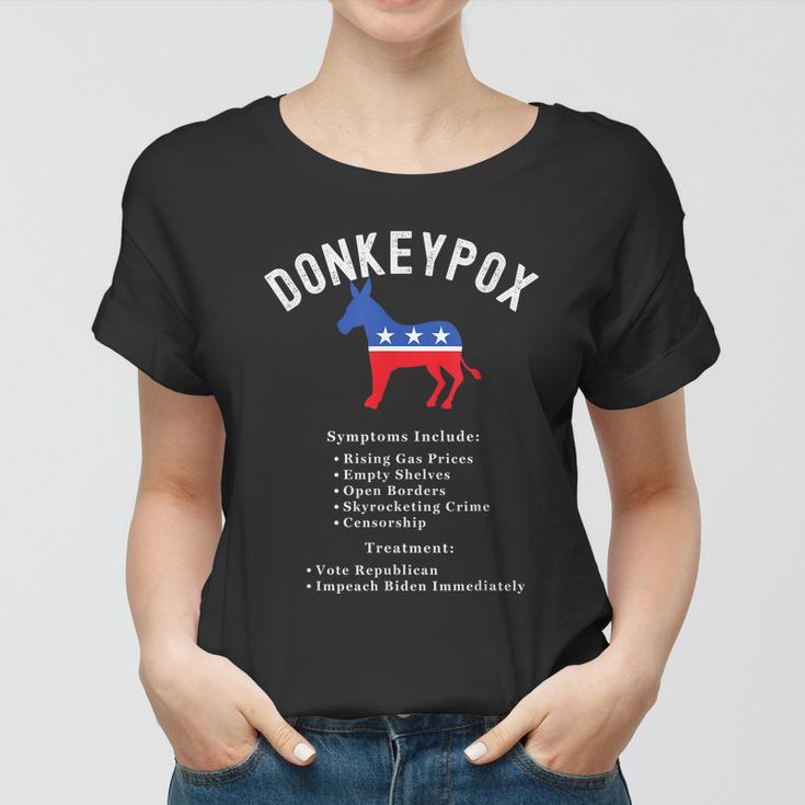 Funny Conservative Republican Anti Biden Donkeypox Women T-shirt