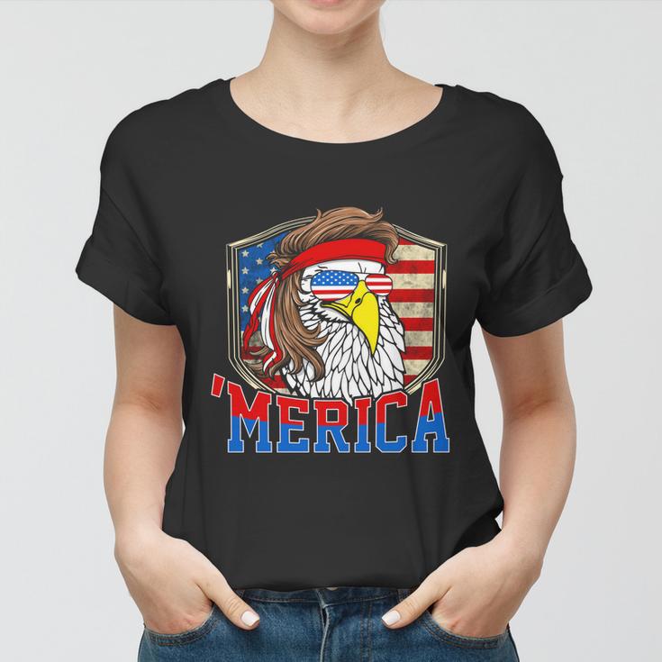 Funny July 4Th Cute Gift Merica 4Th Of July Bald Eagle Mullet Gift Women T-shirt