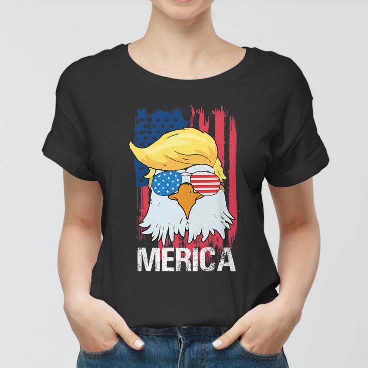 Funny Merica Trump Bald Eagle 4Th Of July Us Flag Men Women Women T-shirt