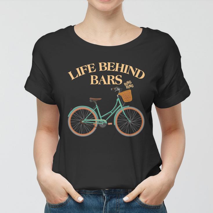 Funny Vintage Life Behind Bars Bike Bicycle Fan Women T-shirt