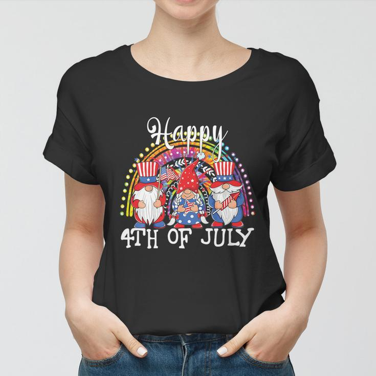 Gnomes Patriotic American Flag Funny Cute Gnomes 4Th Of July Cool Gift Women T-shirt