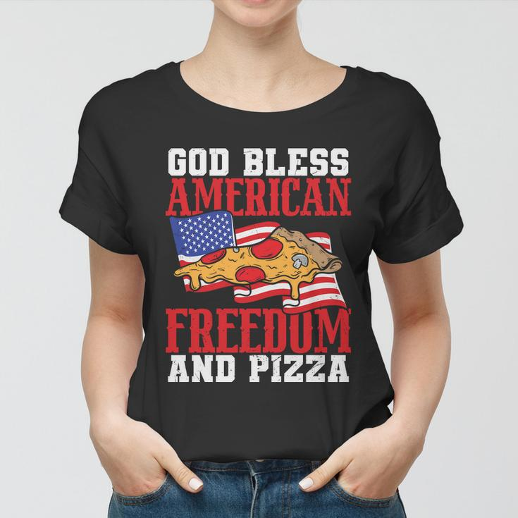 God Bless American Freedom And Pizza Plus Size Shirt For Men Women And Family Women T-shirt