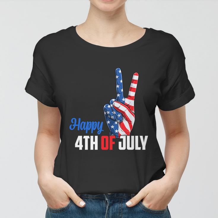 Happy 4Th Of July Peace America Independence Day Patriot Usa Gift Women T-shirt