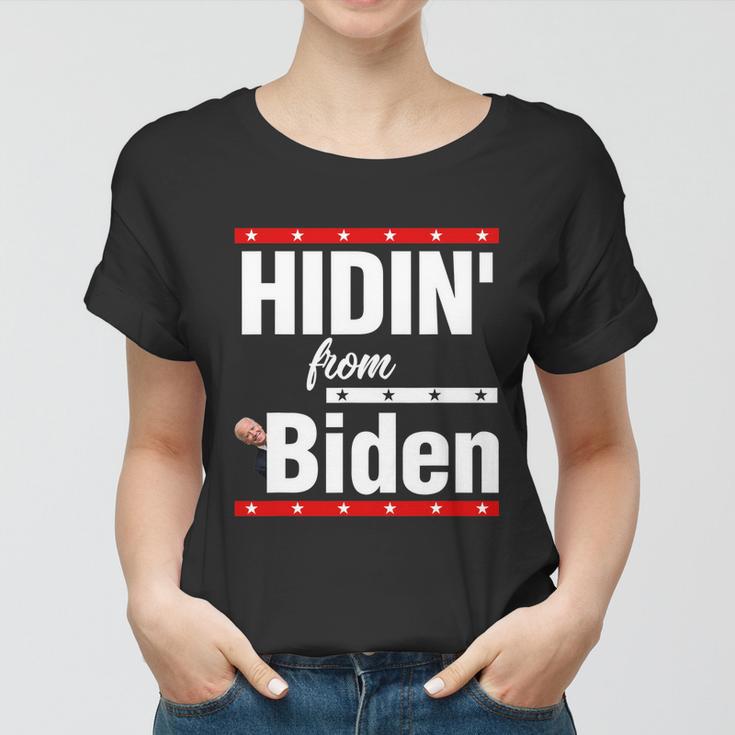 Hidin From Biden Shirt Creepy Joe Trump Campaign Gift Women T-shirt