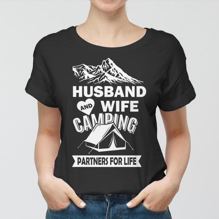 Husband And Wife Camping Partners For Life Tshirt Women T-shirt