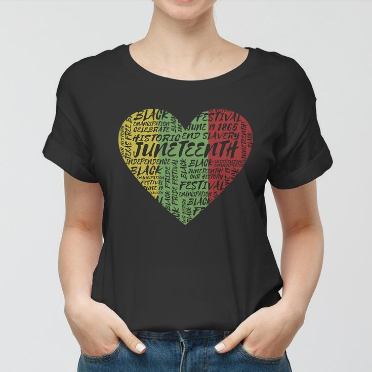 Juneteenth Celebrate Heart Black History Women T-shirt
