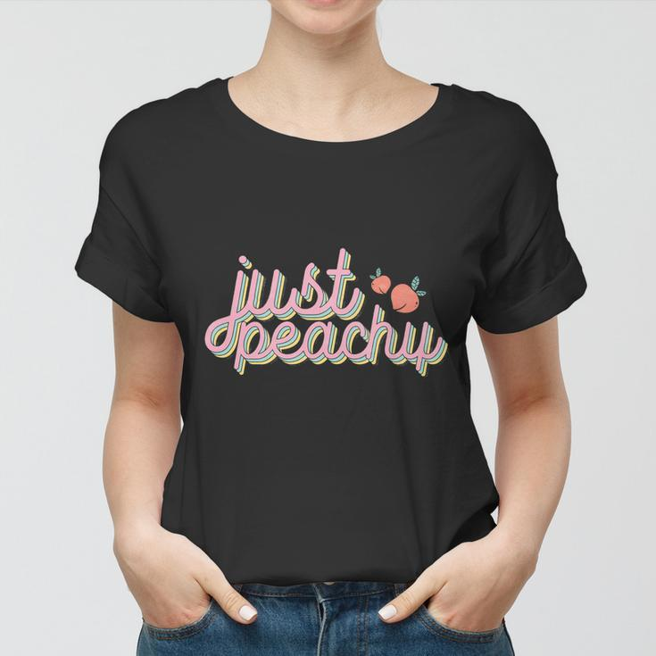 Just Peachy Summer Vibes For Every One Retro Summer Women T-shirt