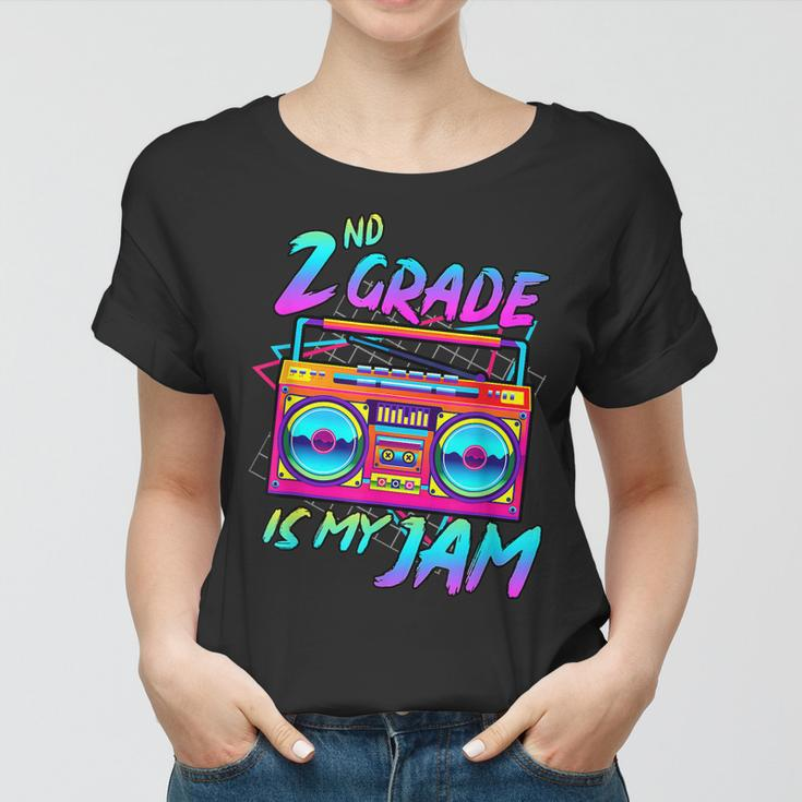 Kids 2Nd Grade Is My Jam Vintage 80S Boombox Teacher Student Women T-shirt