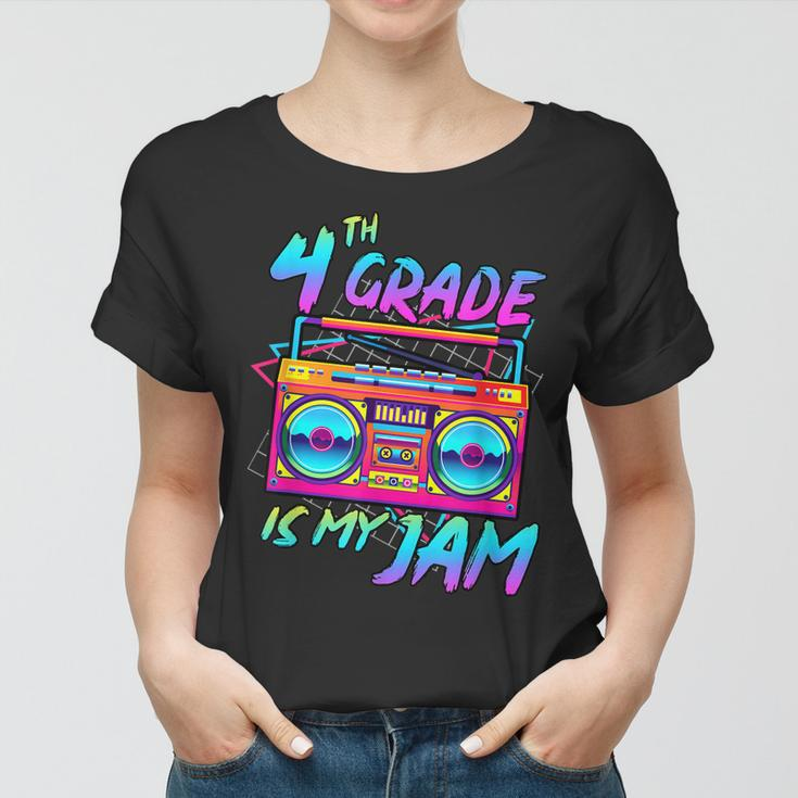 Kids 4Th Grade Is My Jam Vintage 80S Boombox Teacher Student Women T-shirt