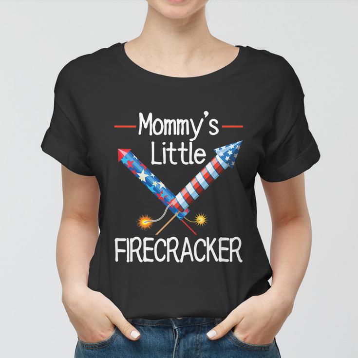 Kids Mommys Little Firecracker Cute 4Th Of July Toddlers Kids Women T-shirt