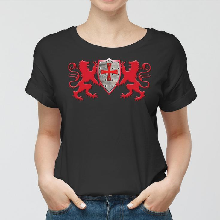 Knights TemplarShirt - Two Lions And The Knights Shield Women T-shirt