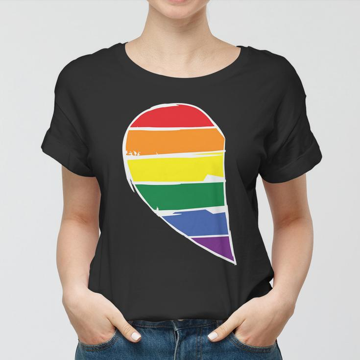 Left Half Of Heart Lgbt Gay Pride Lesbian Bisexual Ally Quote Women T-shirt