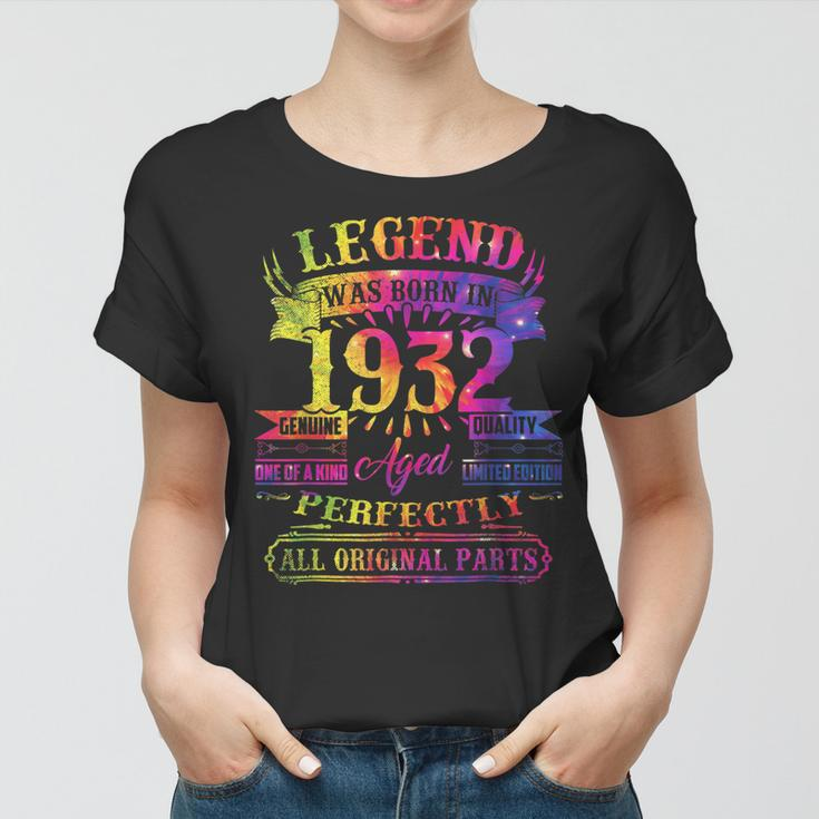 Legend Was Born In 1932 90 Year Old 90Th Birthday Tie Dye Women T-shirt