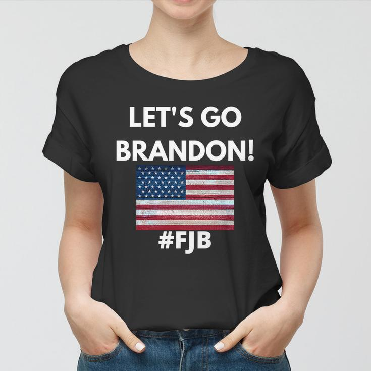 Lets Go Brandon Fjb American Flag Women T-shirt