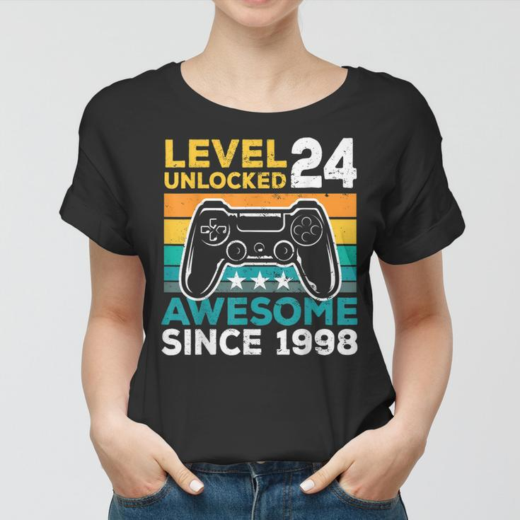 Level 24 Unlocked Awesome 1998 24Th Birthday Man Video Game V2 Women T-shirt