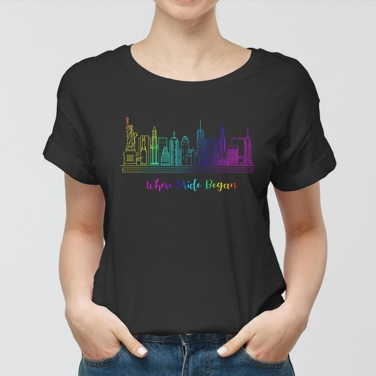 Lgbt Where Pride Began New York Skyline Women T-shirt