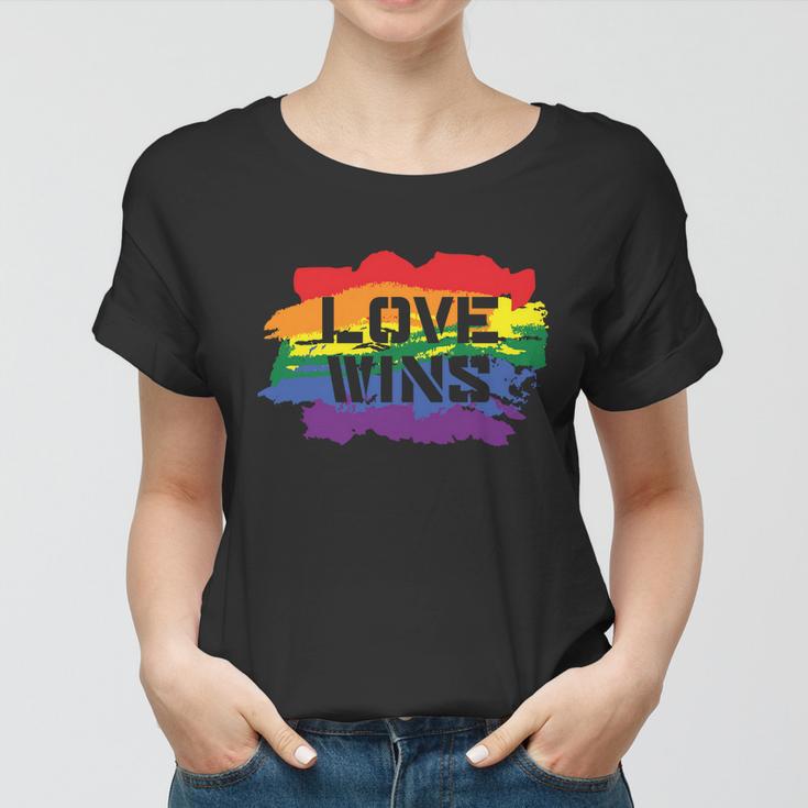 Love Wins Lgbt Gay Pride Lesbian Bisexual Ally Quote V4 Women T-shirt