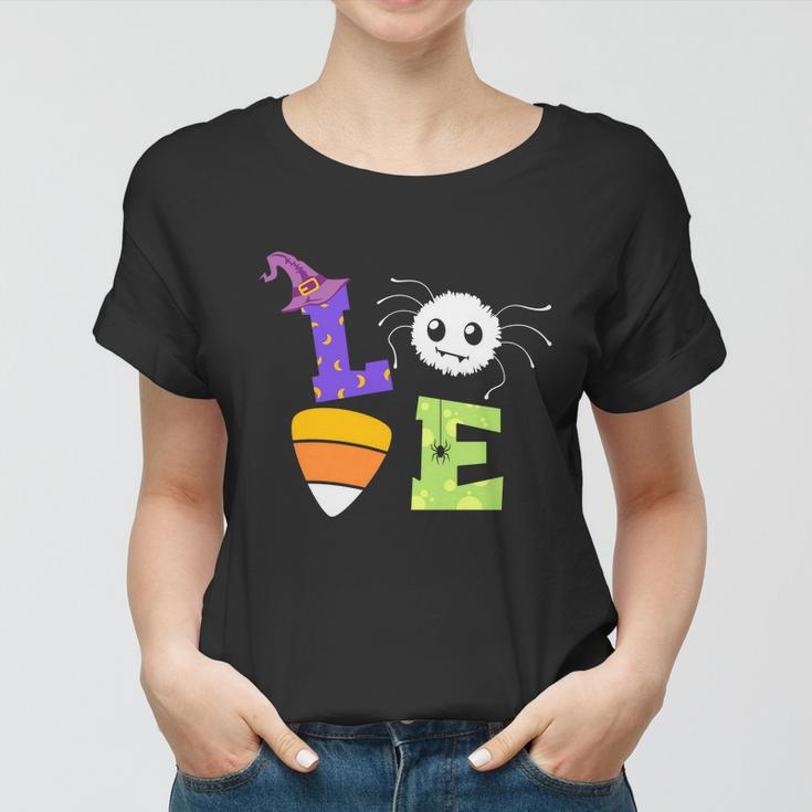 Love Witch Hat Halloween Quote Women T-shirt