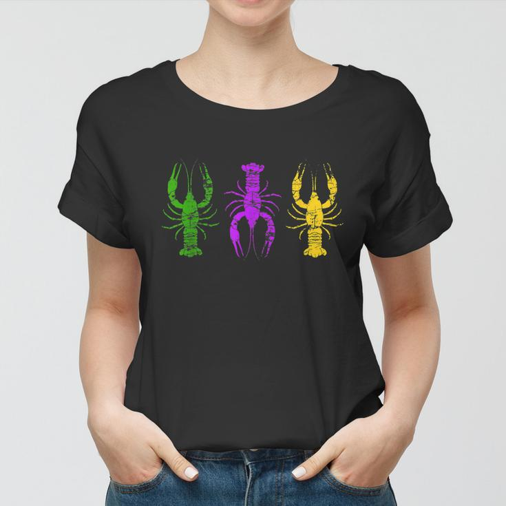 Mardi Gras Crawfish Jester Hat Bead Tee New Orleans Gifts Women T-shirt
