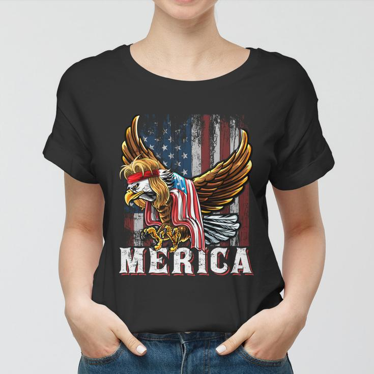 Merica Bald Eagle Mullet 4Th Of July American Flag Patriotic Meaningful Gift Women T-shirt