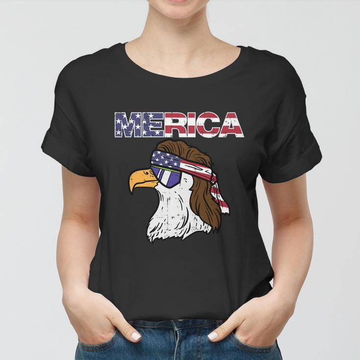 Merica Bald Eagle Mullet Sunglasses Fourth July 4Th Patriot Cool Gift Women T-shirt