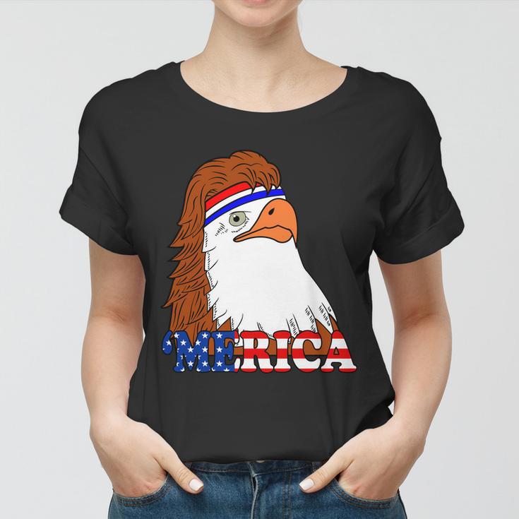 Merica Bald Eagle Retro Usa Flag V2 Women T-shirt