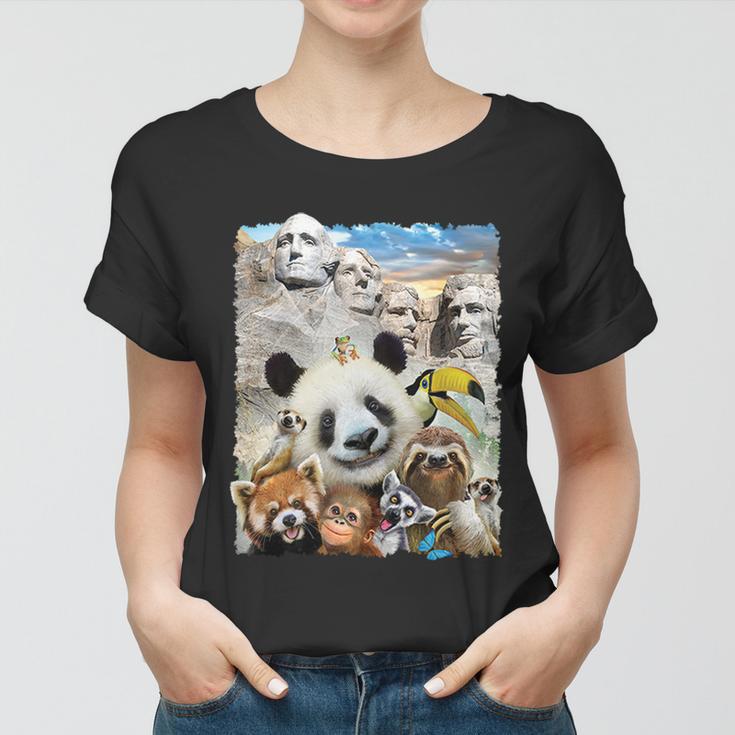 Mt Rushmore Wild Animals Selfie Tshirt Women T-shirt