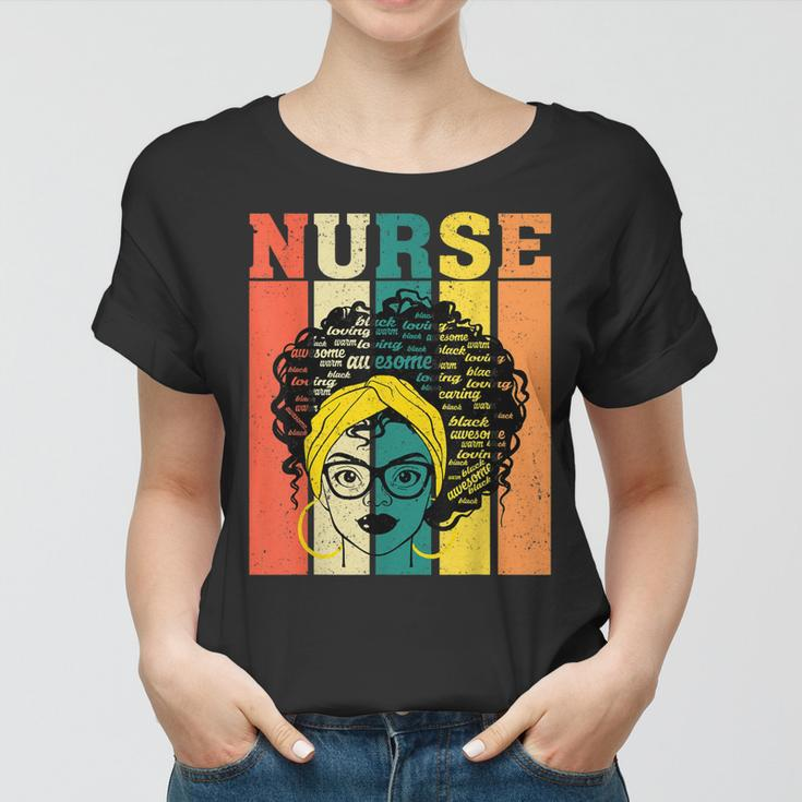 Nurse Melanin Afro Queen Girl Magic Black History Vintage V2 Women T-shirt