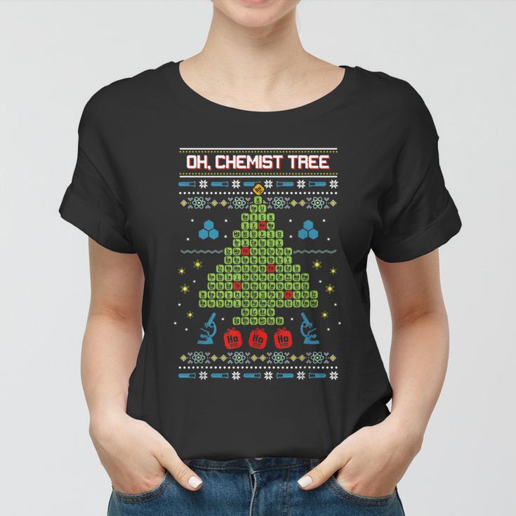 Oh Chemist Tree Chemistry Tree Christmas Science Women T-shirt