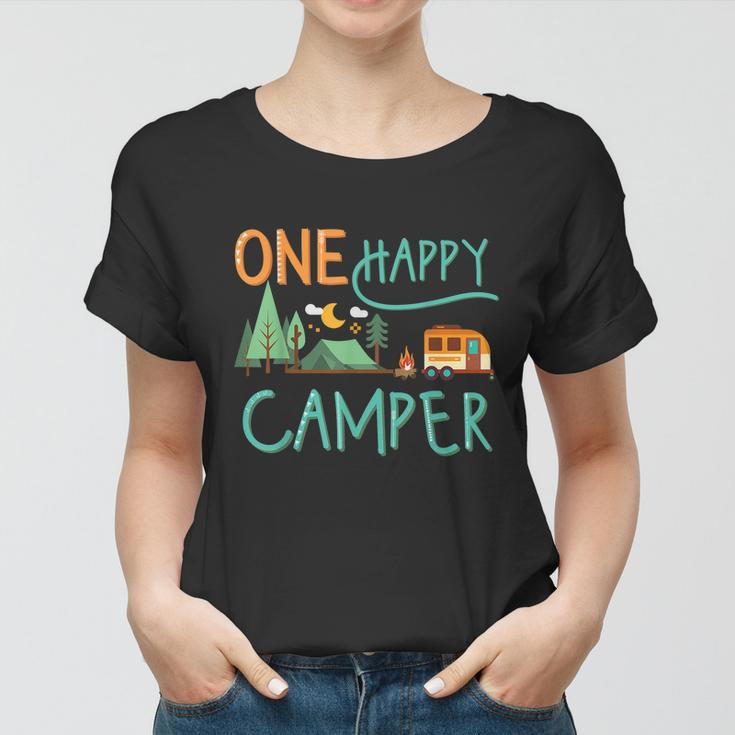 One Happy Camper First Birthday Gift Camping Matching Gift Women T-shirt