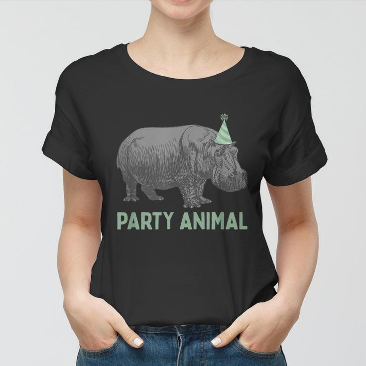 Party Animal Hippo Birthday Gift Funny Hippo Birthday Gift Women T-shirt