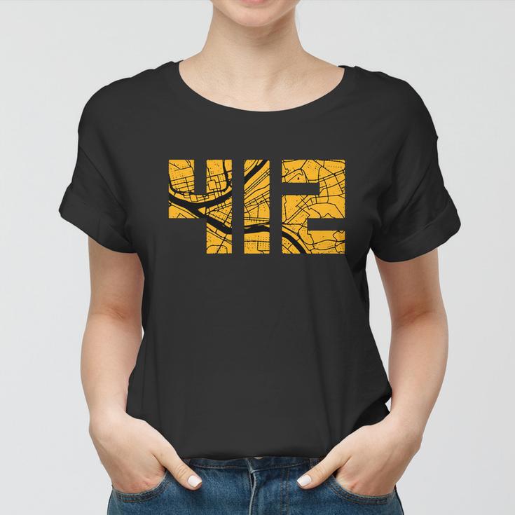 Pittsburgh 412 Map V2 Women T-shirt