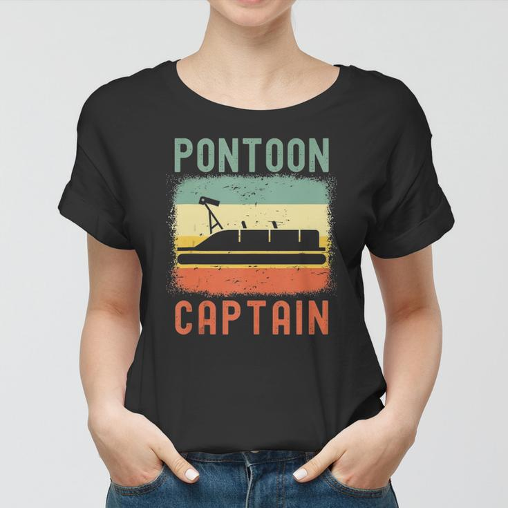 Pontoon Captain Retro Vintage Funny Boat Lake Outfit Women T-shirt