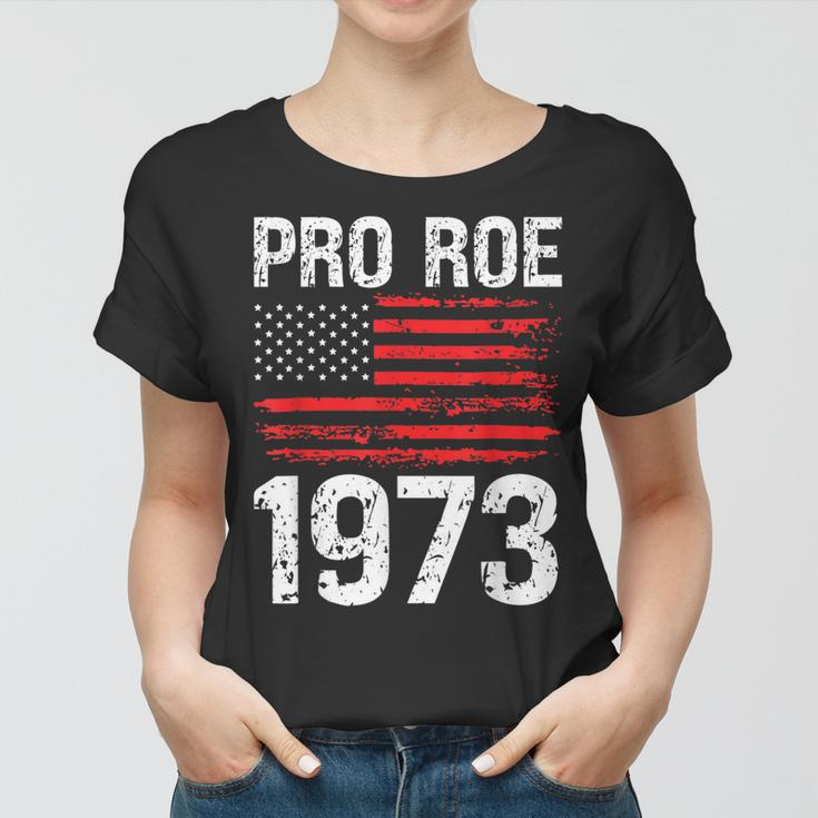 Pro Roe 1973 Reproductive Rights America Usa Flag Distressed Women T-shirt