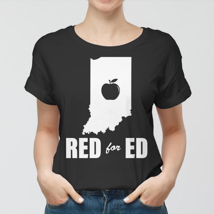 Red For Ed Indiana Teachers Apple Women T-shirt