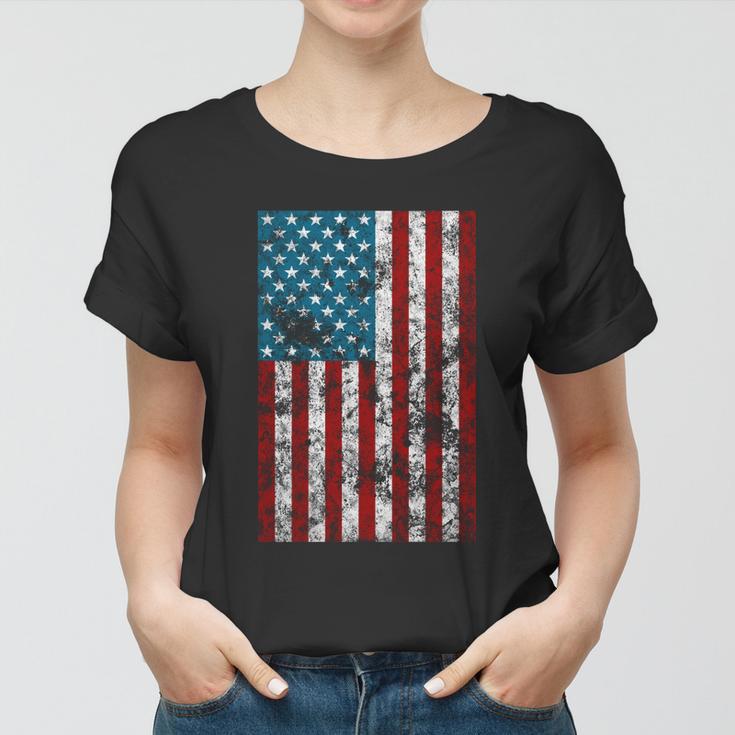 Retro Style 4Th July Usa Patriotic Distressed America Flag Cool Gift Women T-shirt